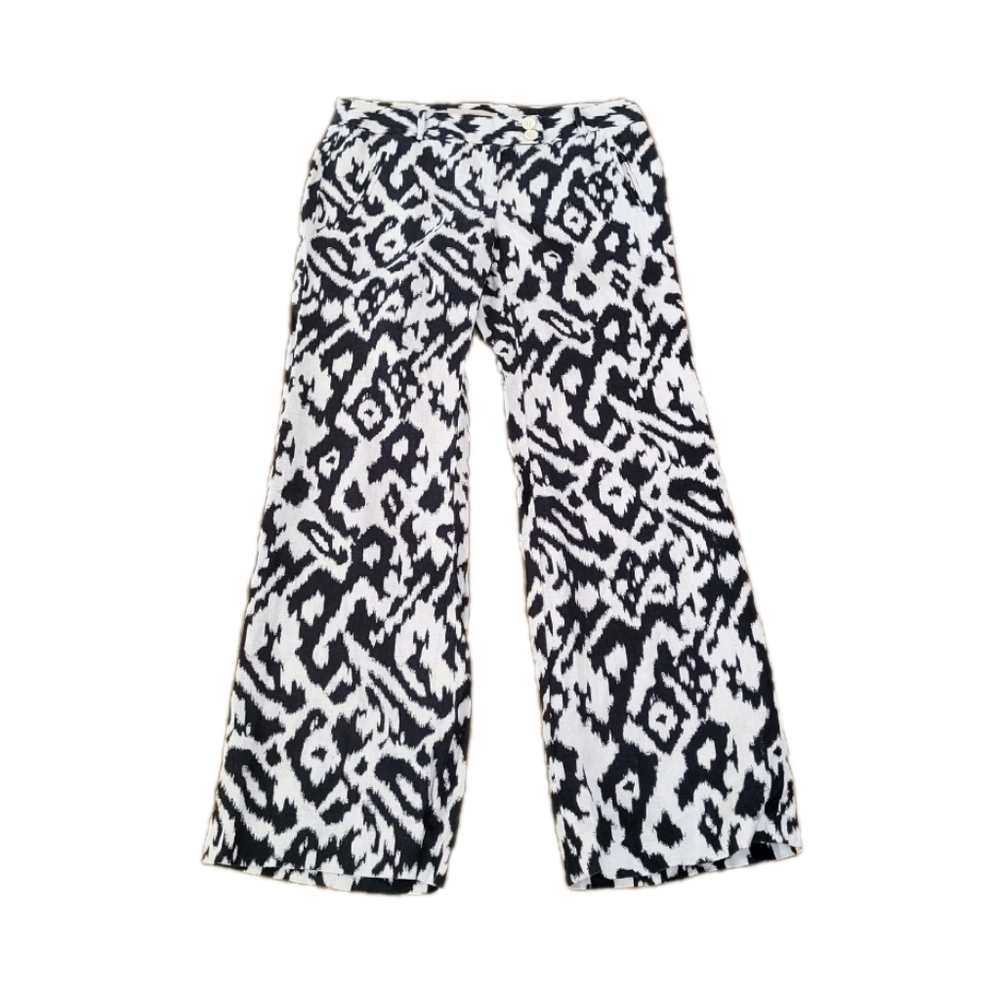 LOFT Black and White Wide Leg Pants